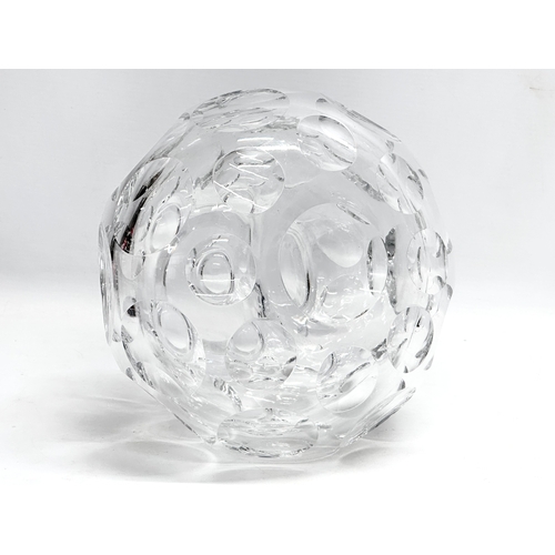 131 - A large heavy ‘Bullet Hole’ glass vase by Webb Corbett. 21x19cm