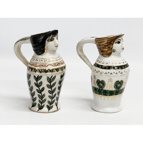 165 - A pair of late 19th century gypsy character jug. 1 stamped B.C.I.T. 11.5x15cm