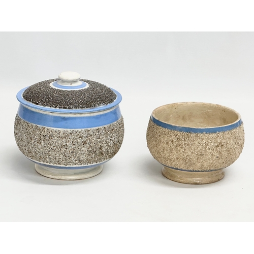 26 - 2 early/mid 19th century Mocha Ware stone glazed bowls. 12.5x12cm