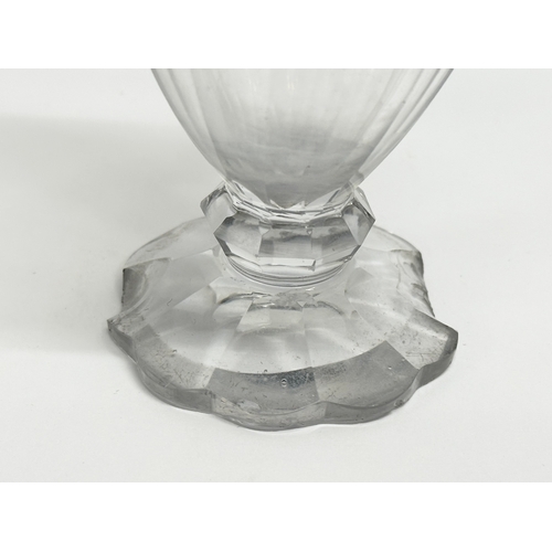 167 - A late George III glass and silver plated vinegar bottle. 20cm