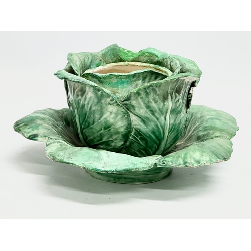 27 - A rare hand painted ceramic ‘Cabbage’ tureen with lid. Possibly by Dodie Thayer or Lady Anne Gordon.... 