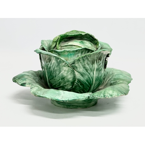 27 - A rare hand painted ceramic ‘Cabbage’ tureen with lid. Possibly by Dodie Thayer or Lady Anne Gordon.... 