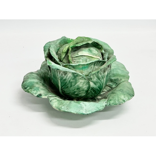 27 - A rare hand painted ceramic ‘Cabbage’ tureen with lid. Possibly by Dodie Thayer or Lady Anne Gordon.... 