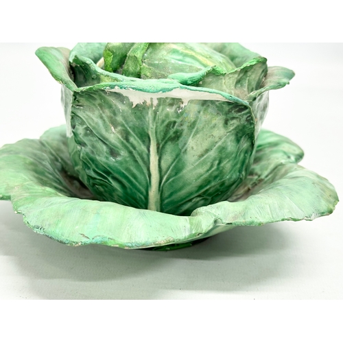 27 - A rare hand painted ceramic ‘Cabbage’ tureen with lid. Possibly by Dodie Thayer or Lady Anne Gordon.... 