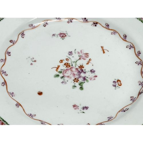 176 - A late 18th century Chinese Export Famille Rose plate. Circa 1780-1800. 23x2.5cm