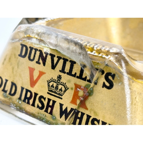 34 - A rare Dunville’s Old Irish Whisky glass ashtray. 11.5x11.5x4cm