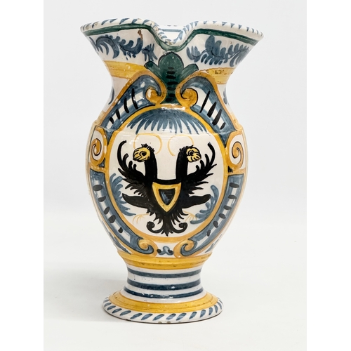 35 - A rare late 18th/early 19th century Italian Majolica Pesaro Admiral jug. Circa 1780-1820. 19x15x23cm