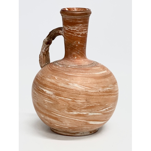 118 - A late 19th/early 20th century Briar Rose terracotta flagon with glazed interior. Impressed mark. 13... 