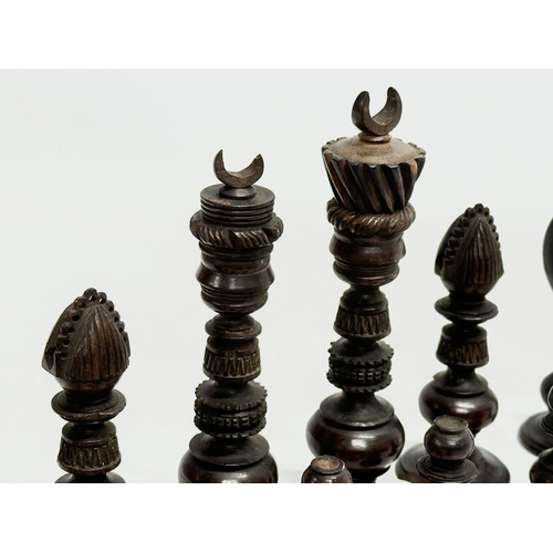 37 - Good quality 19th Century chess pieces in the style of the Holy Land Crusade, Islamic vs Christian a... 