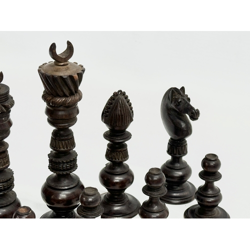 37 - Good quality 19th Century chess pieces in the style of the Holy Land Crusade, Islamic vs Christian a... 