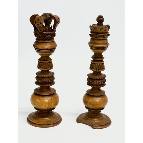 37 - Good quality 19th Century chess pieces in the style of the Holy Land Crusade, Islamic vs Christian a... 