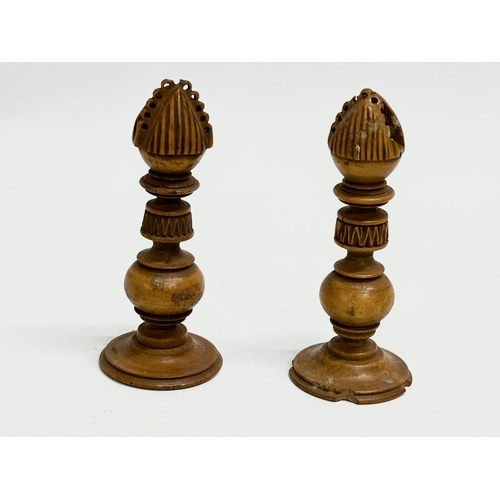 37 - Good quality 19th Century chess pieces in the style of the Holy Land Crusade, Islamic vs Christian a... 