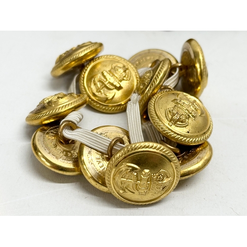 119 - British Navy. James Gieve & Sons naval buttons, circa 1904-1916. With belts and Naval Message.