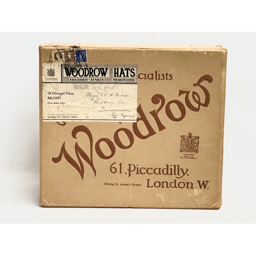 40 - Major Tom C..H. Dickson. A Woodrow top hat with original box. Purchased by Major Tom Dickson in Done... 