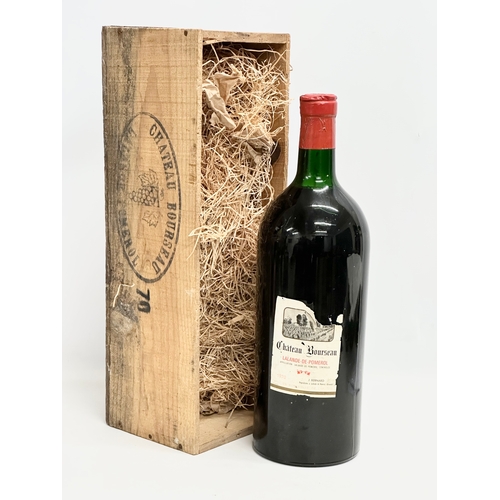 533 - A double magnum of Chateau Boursean Lalande De Pomeroy. 1970. With crate.