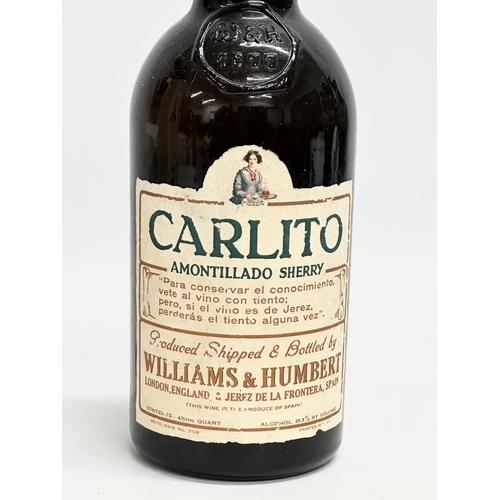 545 - A bottle of Carlito Amontillado Sherry with box. Produced Shipped & Bottles by Williams & Humbert.