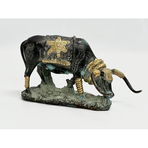 65 - A good quality Chinese gilt bronze Ming stamp ‘Mule’ . 1426-1435 stamp mark. 20th century. 23x14cm