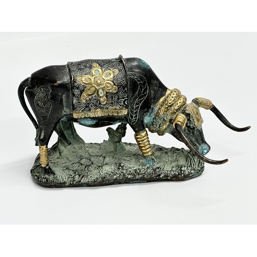 65 - A good quality Chinese gilt bronze Ming stamp ‘Mule’ . 1426-1435 stamp mark. 20th century. 23x14cm