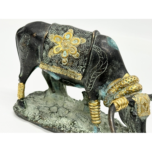 65 - A good quality Chinese gilt bronze Ming stamp ‘Mule’ . 1426-1435 stamp mark. 20th century. 23x14cm