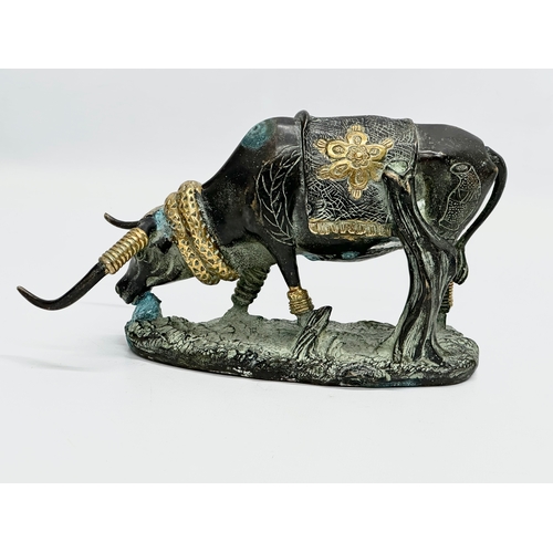 65 - A good quality Chinese gilt bronze Ming stamp ‘Mule’ . 1426-1435 stamp mark. 20th century. 23x14cm