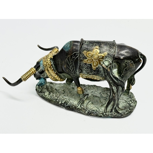 65 - A good quality Chinese gilt bronze Ming stamp ‘Mule’ . 1426-1435 stamp mark. 20th century. 23x14cm