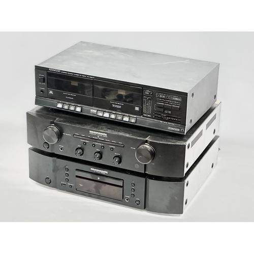 552 - Vintage stereo system. Marantz Integrated Amplifier PM6005. A Marantz CD Plater CD6005. A Kenwood St... 