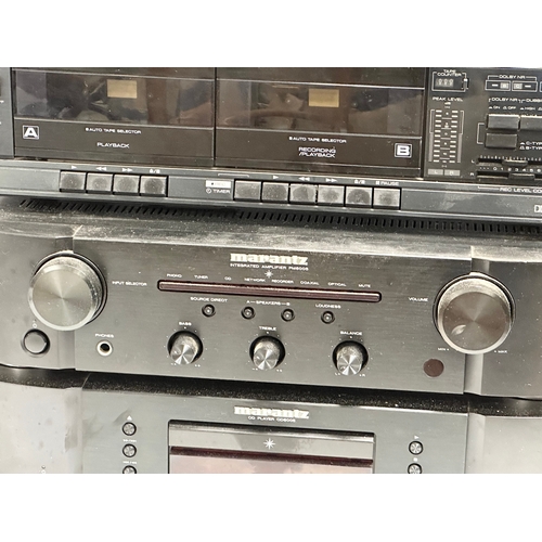 552 - Vintage stereo system. Marantz Integrated Amplifier PM6005. A Marantz CD Plater CD6005. A Kenwood St... 