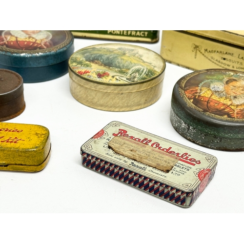 A Collection Of Vintage Tins. Wilkinson’s Pontefract Cakes, Macfarlane 