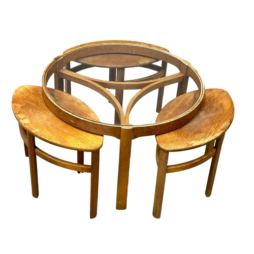 875 - A Mid Century teak ‘Trinity’ coffee table by Nathan Furniture. With 3 nesting tables. 72x51cm 1