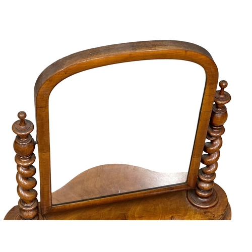 1139 - A Victorian mahogany dressing mirror with Barley Twist pillars. 70x70cm(11)