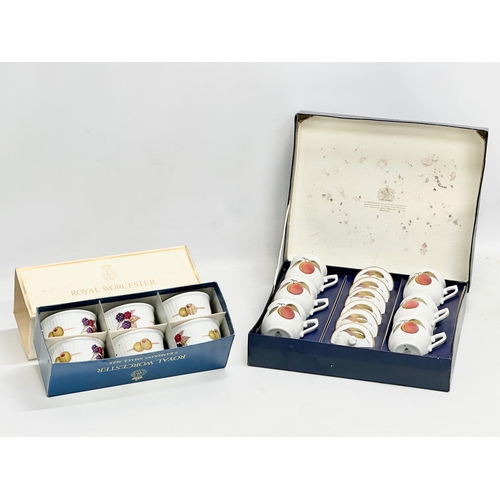 781 - Royal Worcester ‘Evesham’ coffee service in box and 6 ‘Evesham Gold’ ramekins with box.