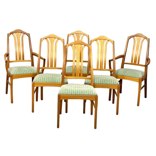 1144 - A set of 6 Mid Century teak dining chairs by Nathan Furniture.(6)