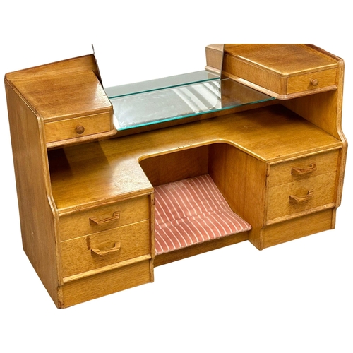 1146 - A G-Plan Brandon Mid Century oak dressing chest with original matching stool. 121x46x141cm 5