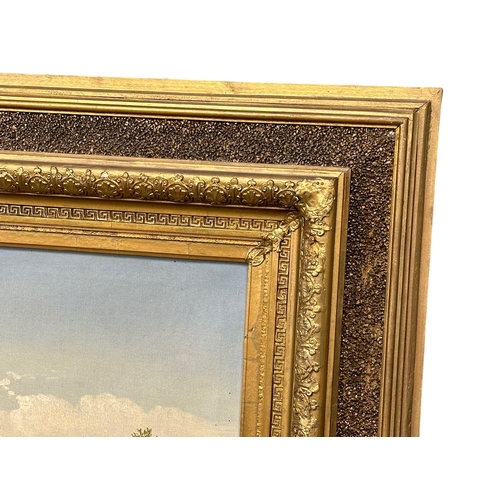 123 - A large 19th century oil painting on canvas by A. Wilkow. Poland. 92x50cm. Frame 125x82cm