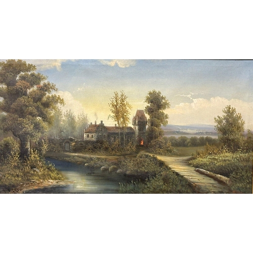 123 - A large 19th century oil painting on canvas by A. Wilkow. Poland. 92x50cm. Frame 125x82cm