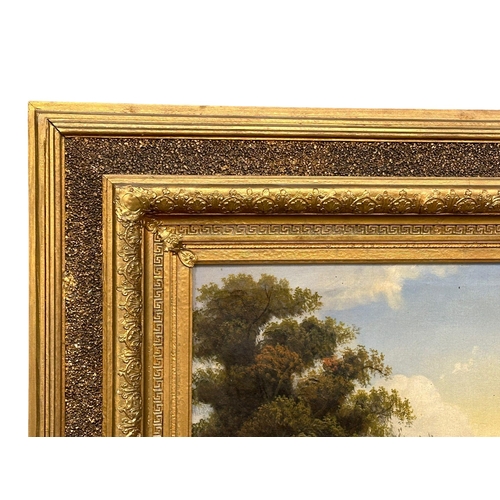 123 - A large 19th century oil painting on canvas by A. Wilkow. Poland. 92x50cm. Frame 125x82cm