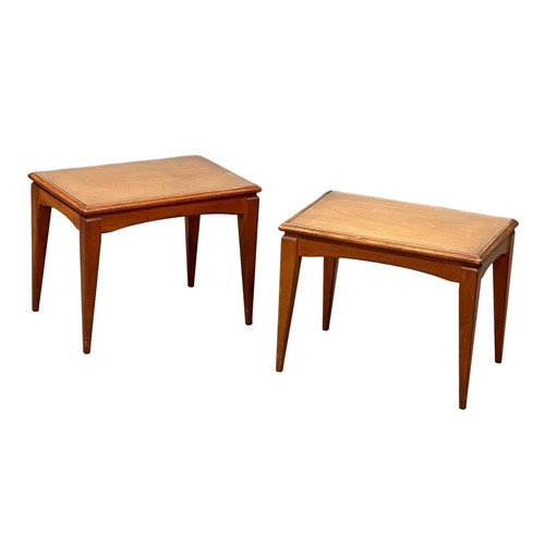 873 - A pair of Mid Century teak lamp tables with glass tops, designed by Richard Hornby for Fyne Ladye Fu... 