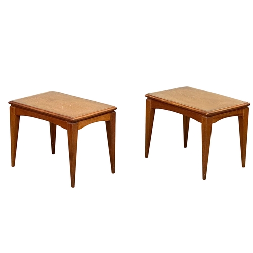 873 - A pair of Mid Century teak lamp tables with glass tops, designed by Richard Hornby for Fyne Ladye Fu... 