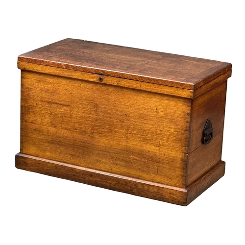 874 - A late 19th Century fitted oak silver chest, circa 1880-90. 89cm x 47cm x 56.5cm 4