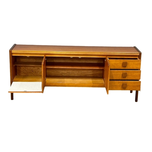 876 - A Mid Century teak sideboard, 183cm x 44cm x 74cm   7