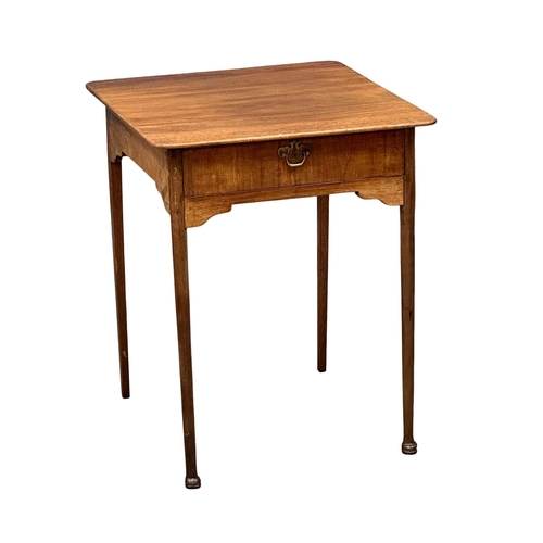 877 - A late George III mahogany side table with drawer, circa 1800-20. 58cm x 57.5cm x 72cm   10