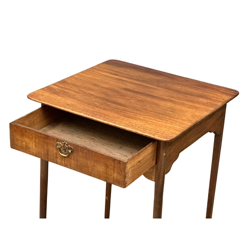 877 - A late George III mahogany side table with drawer, circa 1800-20. 58cm x 57.5cm x 72cm   10