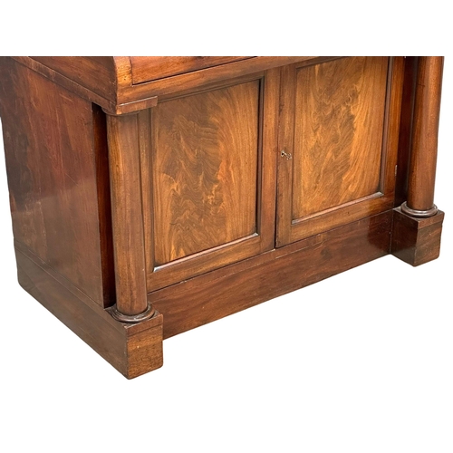 880 - A Mid 19th Century mahogany piano top bureau bookcase with Doric columns, 107cm x 59cm x 137cm  6