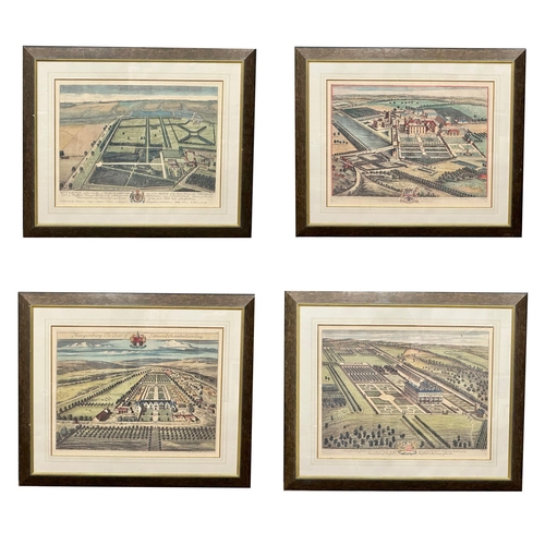 93 - A set of 4 very large English Country House prints from the original paintings by Johannes Kip and L... 