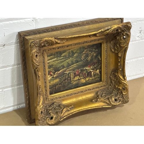 4 - A vintage Carvers & Gilders ornate gilt framed oleograph. 35x8x30cm