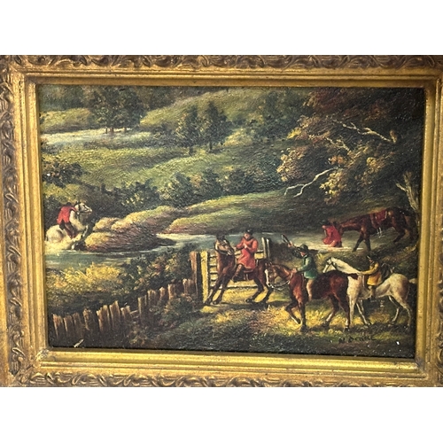 4 - A vintage Carvers & Gilders ornate gilt framed oleograph. 35x8x30cm