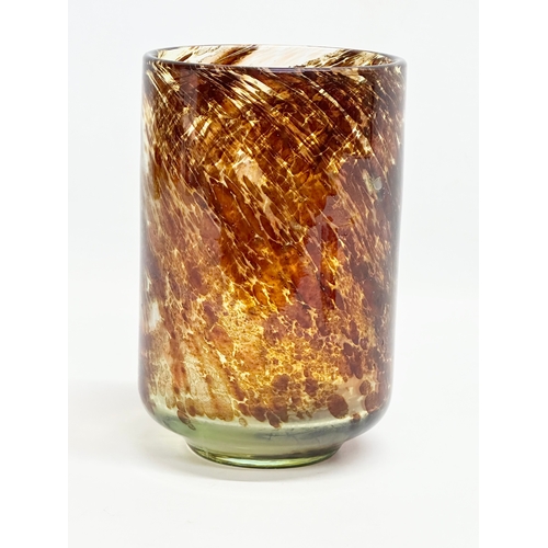 66 - A Mid 20th Century ‘Tortoiseshell’ glass vase by Mdina. 11.5x17.5cm