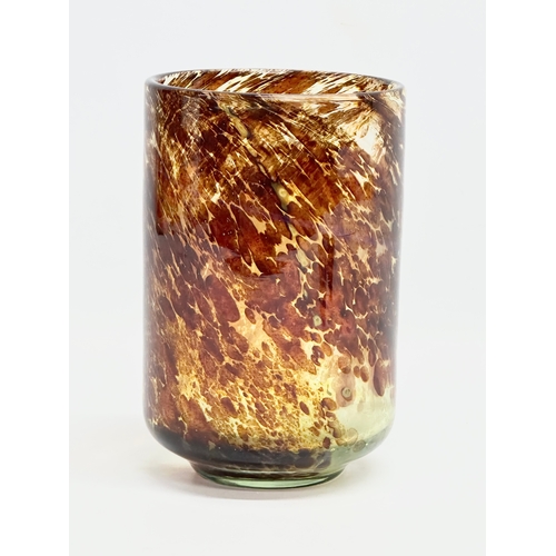 66 - A Mid 20th Century ‘Tortoiseshell’ glass vase by Mdina. 11.5x17.5cm