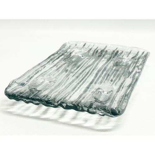 134 - A Mid 20th Century Italglass Corp ‘Bamboo’ glass tray. 28x16.5x3cm