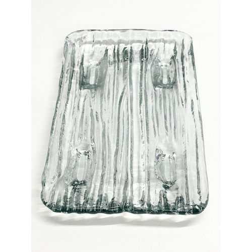 134 - A Mid 20th Century Italglass Corp ‘Bamboo’ glass tray. 28x16.5x3cm